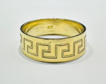10K GOLD GREEK DESIGN RING- WEIGHT: 5.4gm