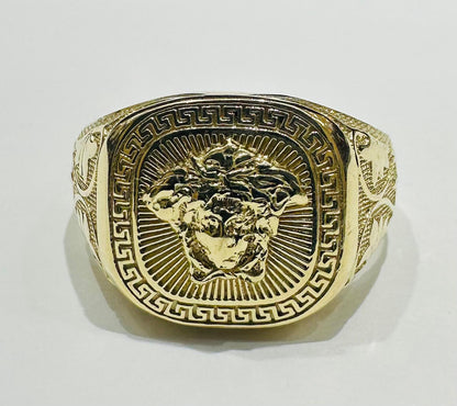 10K GOLD MEDUSA HEAD RING- WEIGHT: 6.3gm