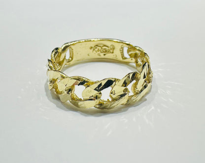 10K GOLD CUBAN LINK RING- WEIGHT: 4.4gm