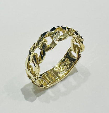 10K GOLD CUBAN LINK RING- WEIGHT: 4.4gm