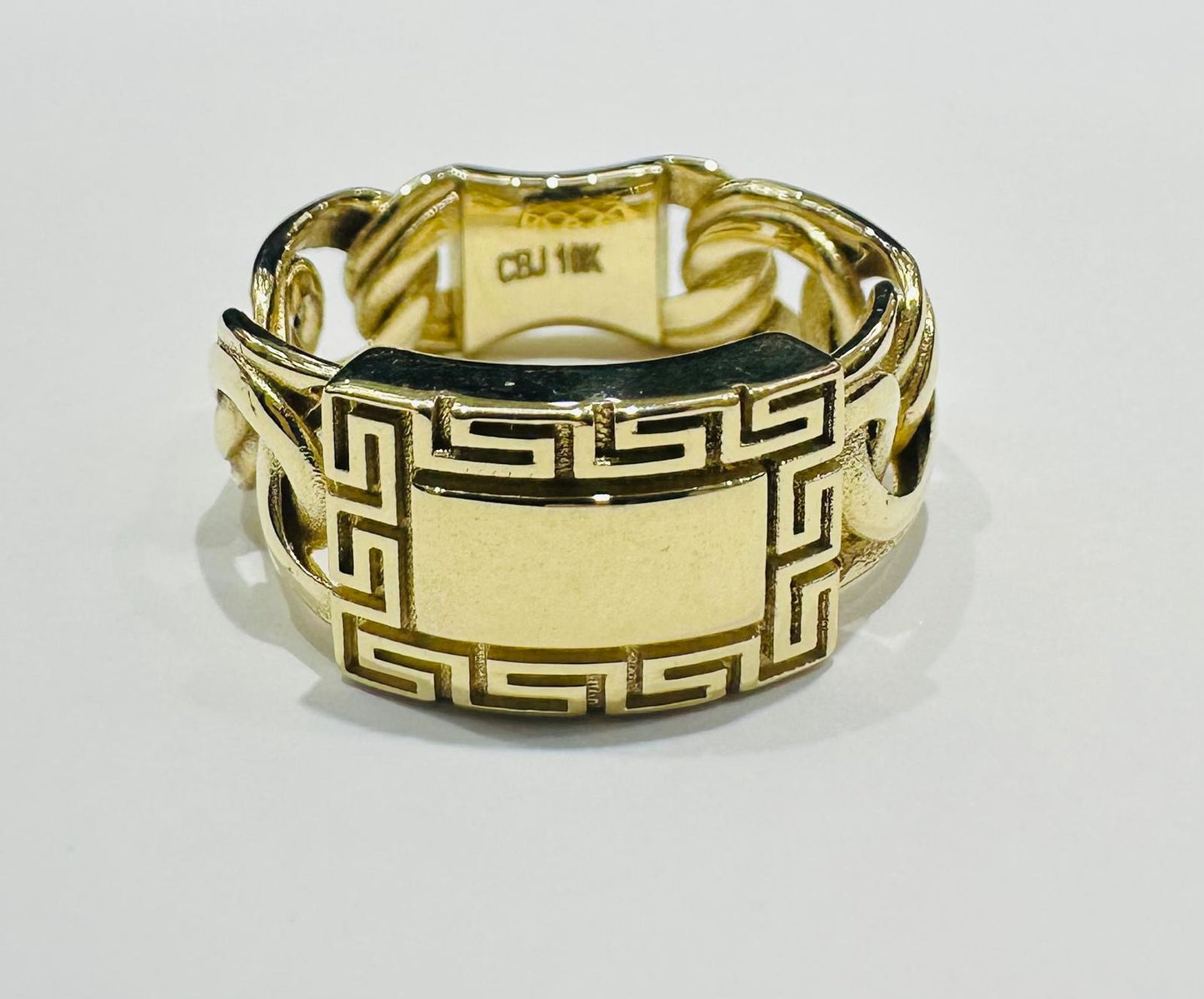 10K GOLD CHINO LINK CHAIN RING- WEIGHT: 4.5gm