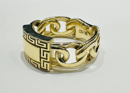 10K GOLD CHINO LINK CHAIN RING- WEIGHT: 4.5gm