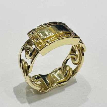 10K GOLD CHINO LINK CHAIN RING- WEIGHT: 4.5gm