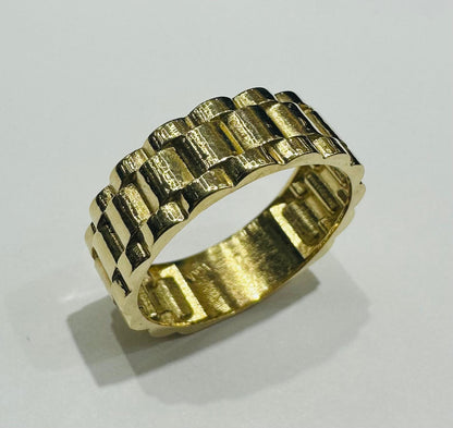 10K GOLD ROLEX LINK CHAIN RING- WEIGHT: 5.3gm