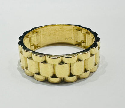 10K GOLD ROLEX LINK CHAIN RING- WEIGHT: 5.3gm