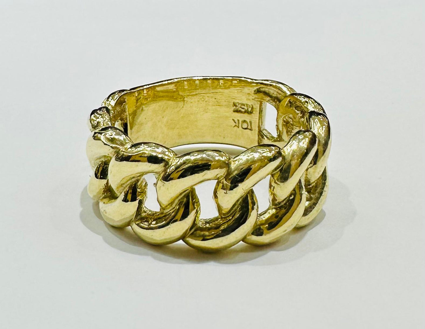 10K GOLD CUBAN LINK RING- WEIGHT: 9.8gm