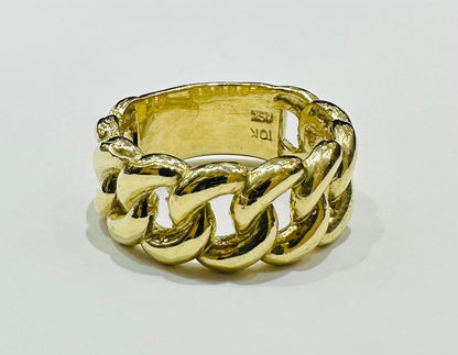 10K GOLD CUBAN LINK RING- WEIGHT: 9.8gm