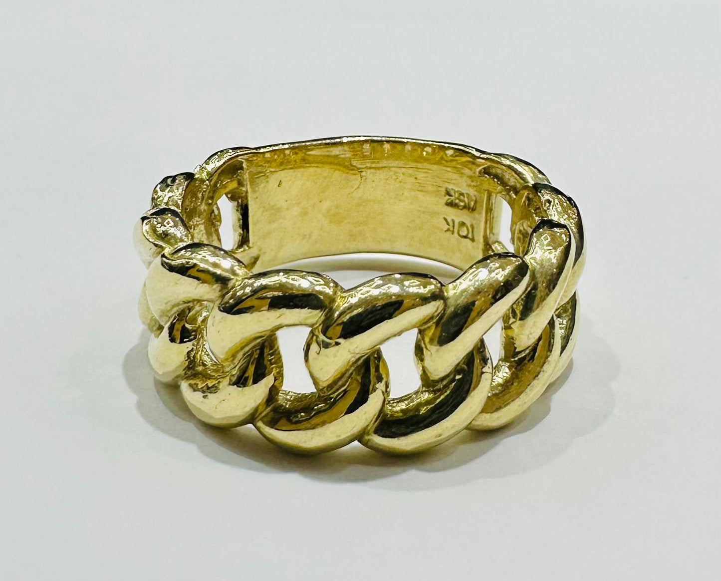 10K GOLD CUBAN LINK RING- WEIGHT: 9.8gm