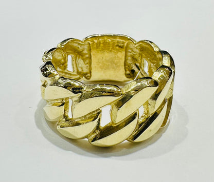10K GOLD CUBAN LINK RING- WEIGHT: 8.1gm
