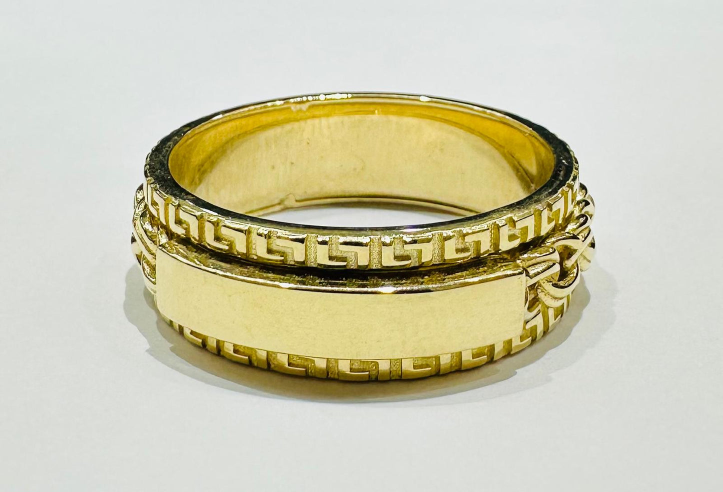 10K GOLD SPINNING CUBAN LINK RING- WEIGHT: 7.2gm