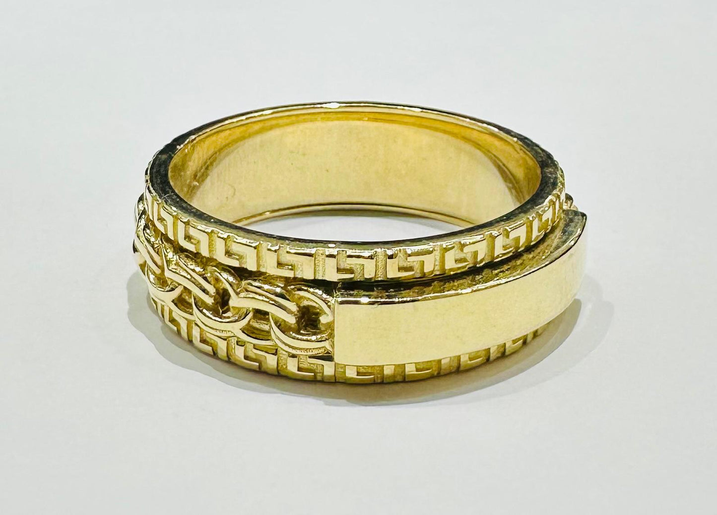10K GOLD SPINNING CUBAN LINK RING- WEIGHT: 7.2gm