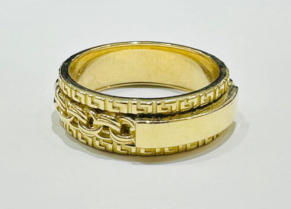 10K GOLD SPINNING CUBAN LINK RING- WEIGHT: 7.2gm