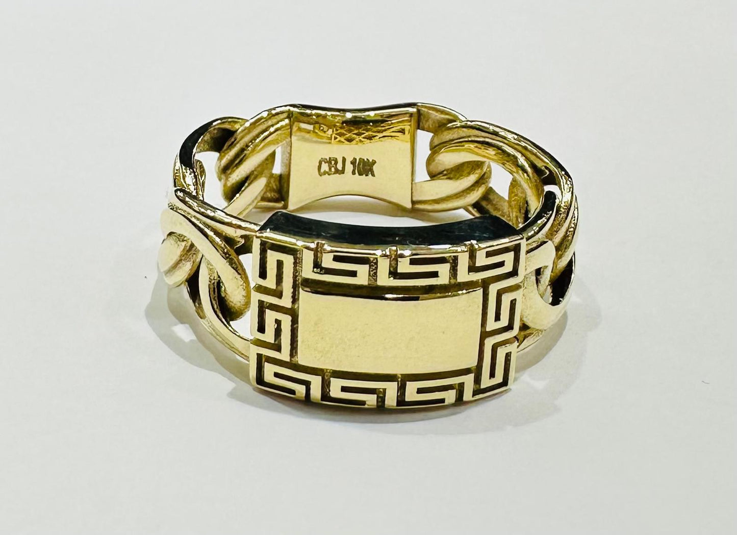 10K GOLD CHINO LINK RING- WEIGHT: 4.8gm