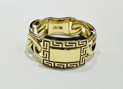 10K GOLD CHINO LINK RING- WEIGHT: 4.8gm
