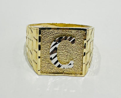 14K GOLD INITIAL LETTER "C" RING- WEIGHT: 4.5gm