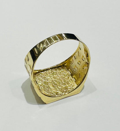 14K GOLD INITIAL LETTER "E" RING- WEIGHT: 4.5gm