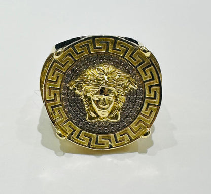 14K GOLD MEDUSA HEAD RING- WEIGHT: 8.8gm