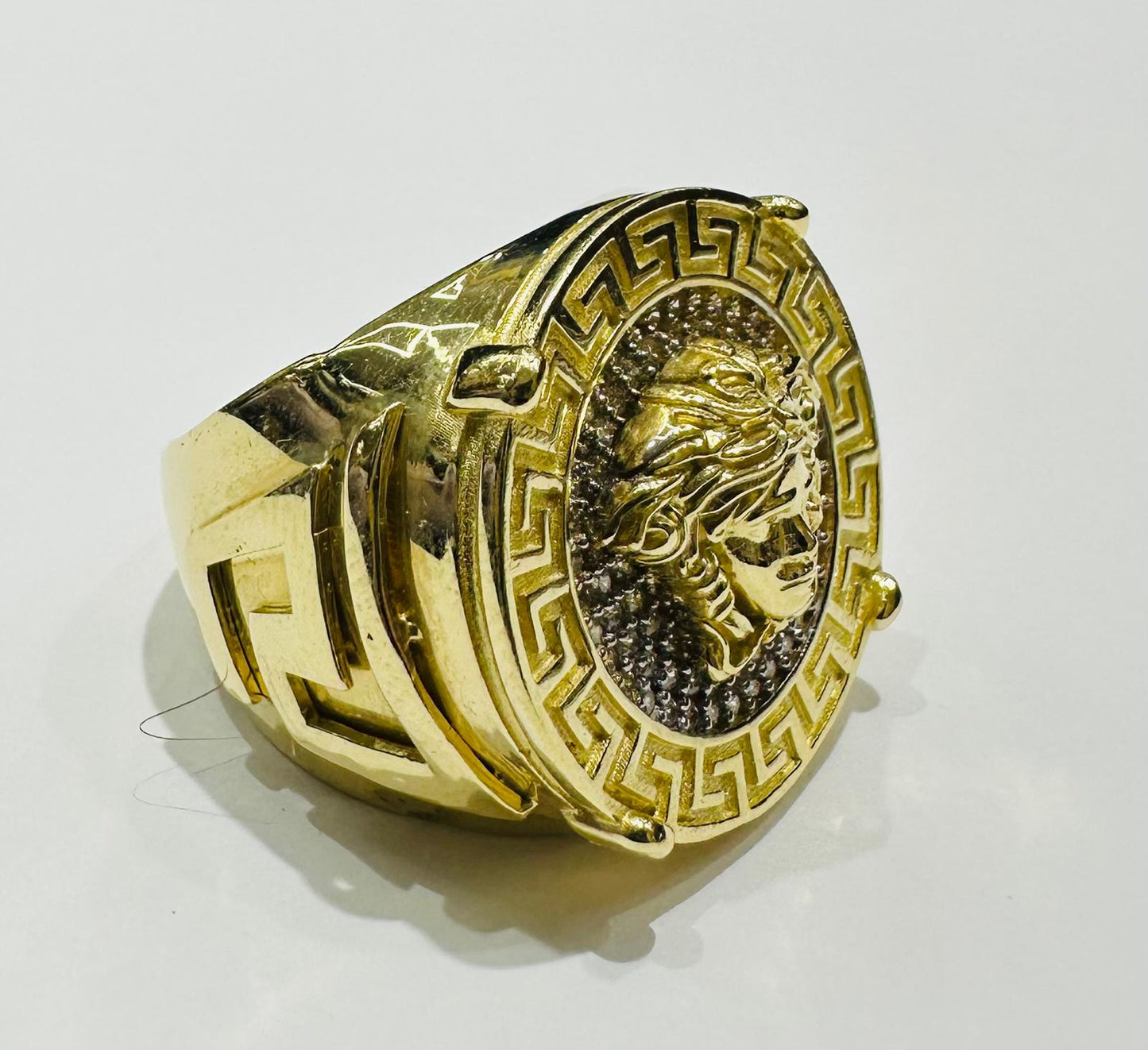 14K GOLD MEDUSA HEAD RING- WEIGHT: 8.8gm