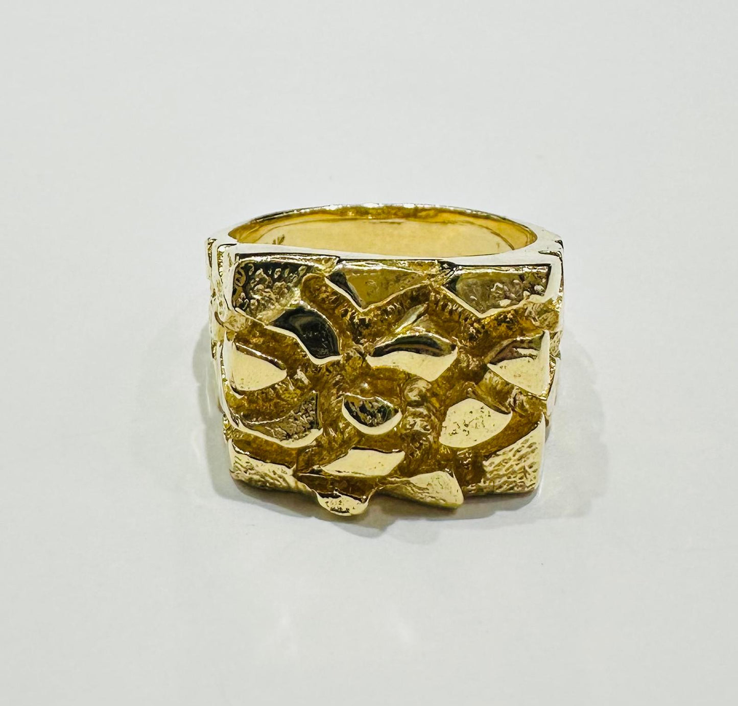 14K GOLD NUGGET RING- WEIGHT: 12.9gm