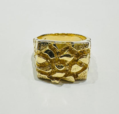14K GOLD NUGGET RING- WEIGHT: 12.9gm
