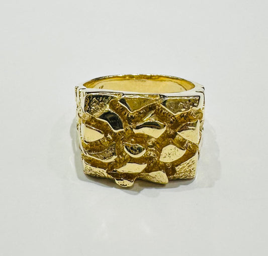 14K GOLD NUGGET RING- WEIGHT: 12.9gm