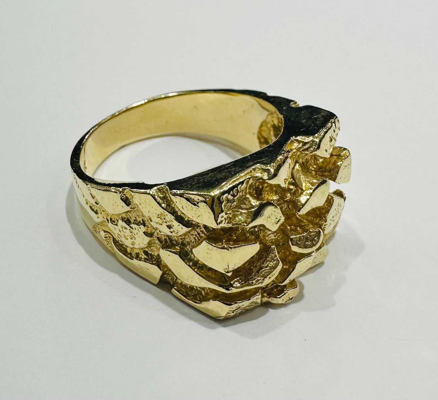 14K GOLD NUGGET RING- WEIGHT: 12.9gm