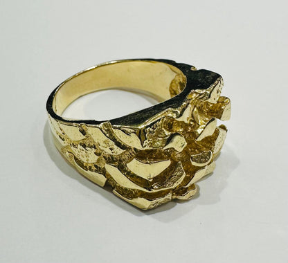 14K GOLD NUGGET RING- WEIGHT: 12.9gm