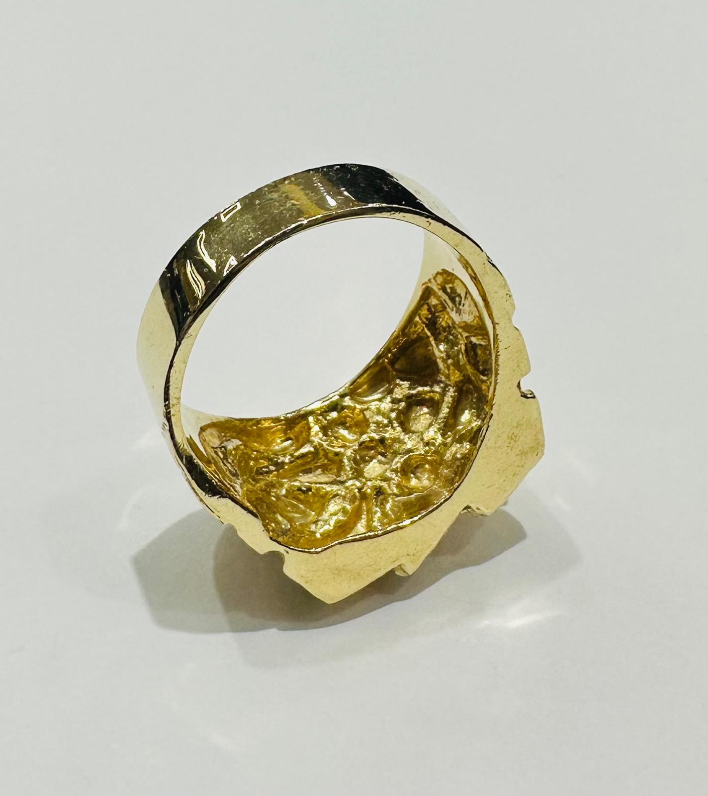 14K GOLD NUGGET RING- WEIGHT: 12.9gm