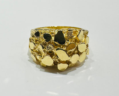 14K GOLD NUGGET RING- WEIGHT: 8.8gm