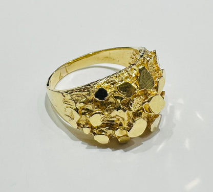 14K GOLD NUGGET RING- WEIGHT: 8.8gm
