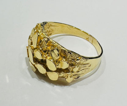 14K GOLD NUGGET RING- WEIGHT: 8.8gm
