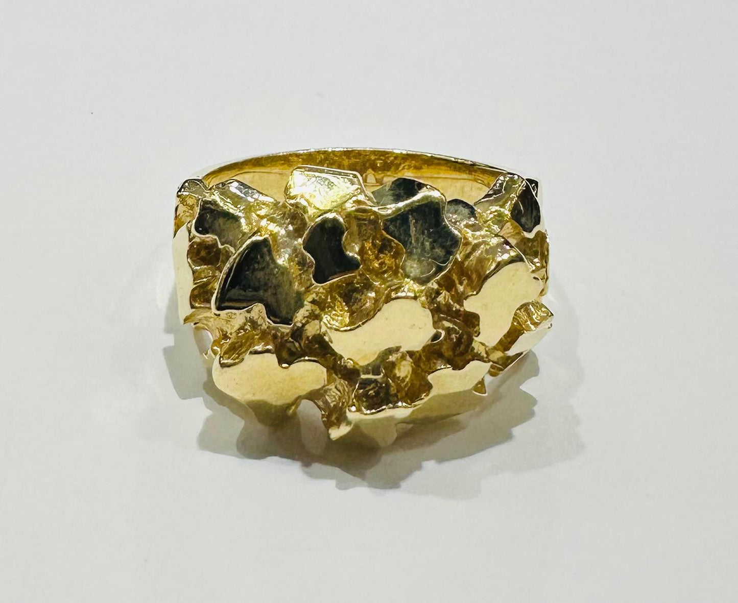 14K GOLD NUGGET RING- WEIGHT: 11.6gm