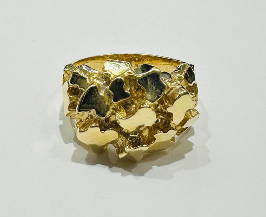 14K GOLD NUGGET RING- WEIGHT: 11.6gm