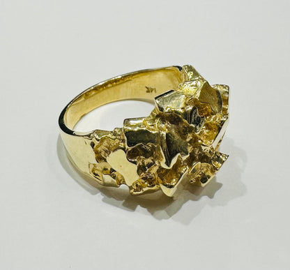 14K GOLD NUGGET RING- WEIGHT: 11.6gm