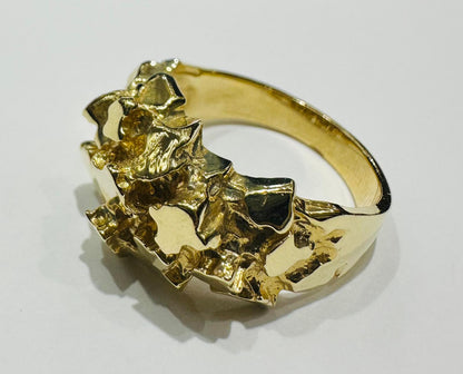 14K GOLD NUGGET RING- WEIGHT: 11.6gm