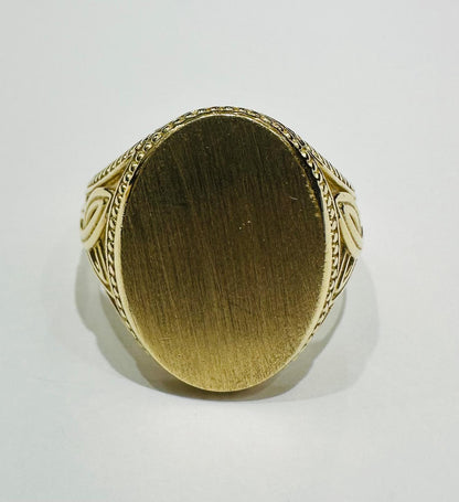 14K GOLD OVAL RING- WEIGHT: 14.9gm