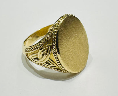 14K GOLD OVAL RING- WEIGHT: 14.9gm