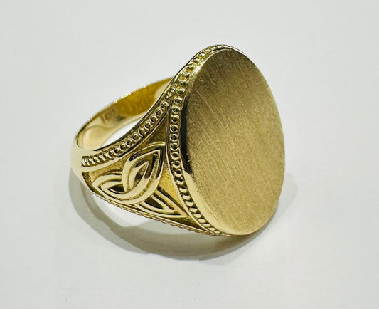 14K GOLD OVAL RING- WEIGHT: 14.9gm