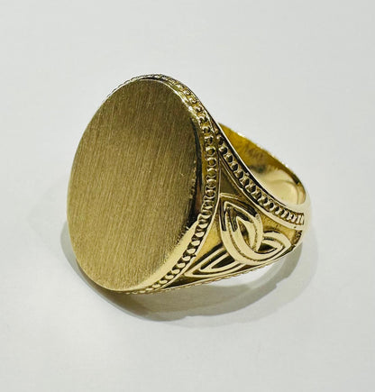 14K GOLD OVAL RING- WEIGHT: 14.9gm