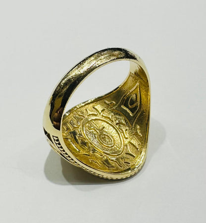 14K GOLD OVAL RING- WEIGHT: 14.9gm