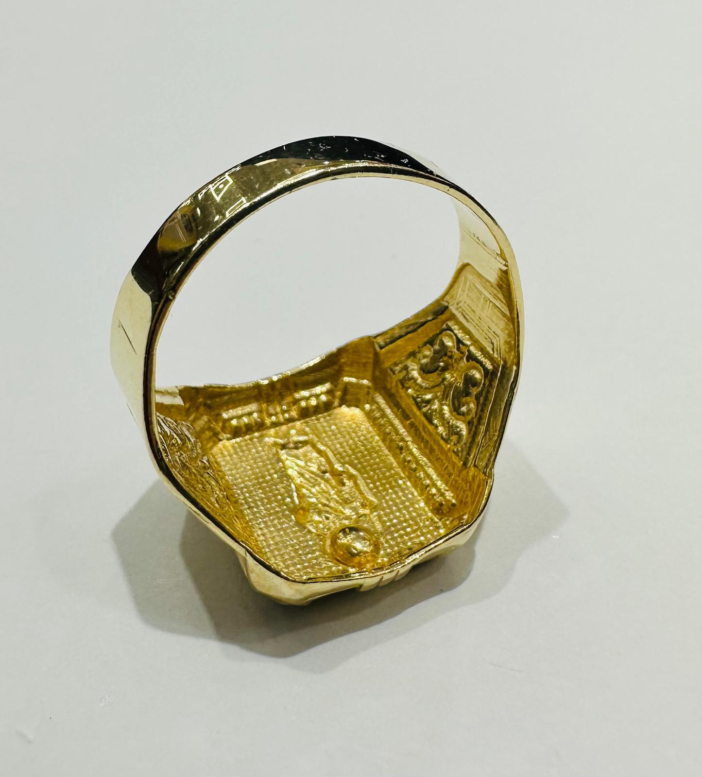14K GOLD TWO TONED SAN JUDE RING- WEIGHT: 6.0gm