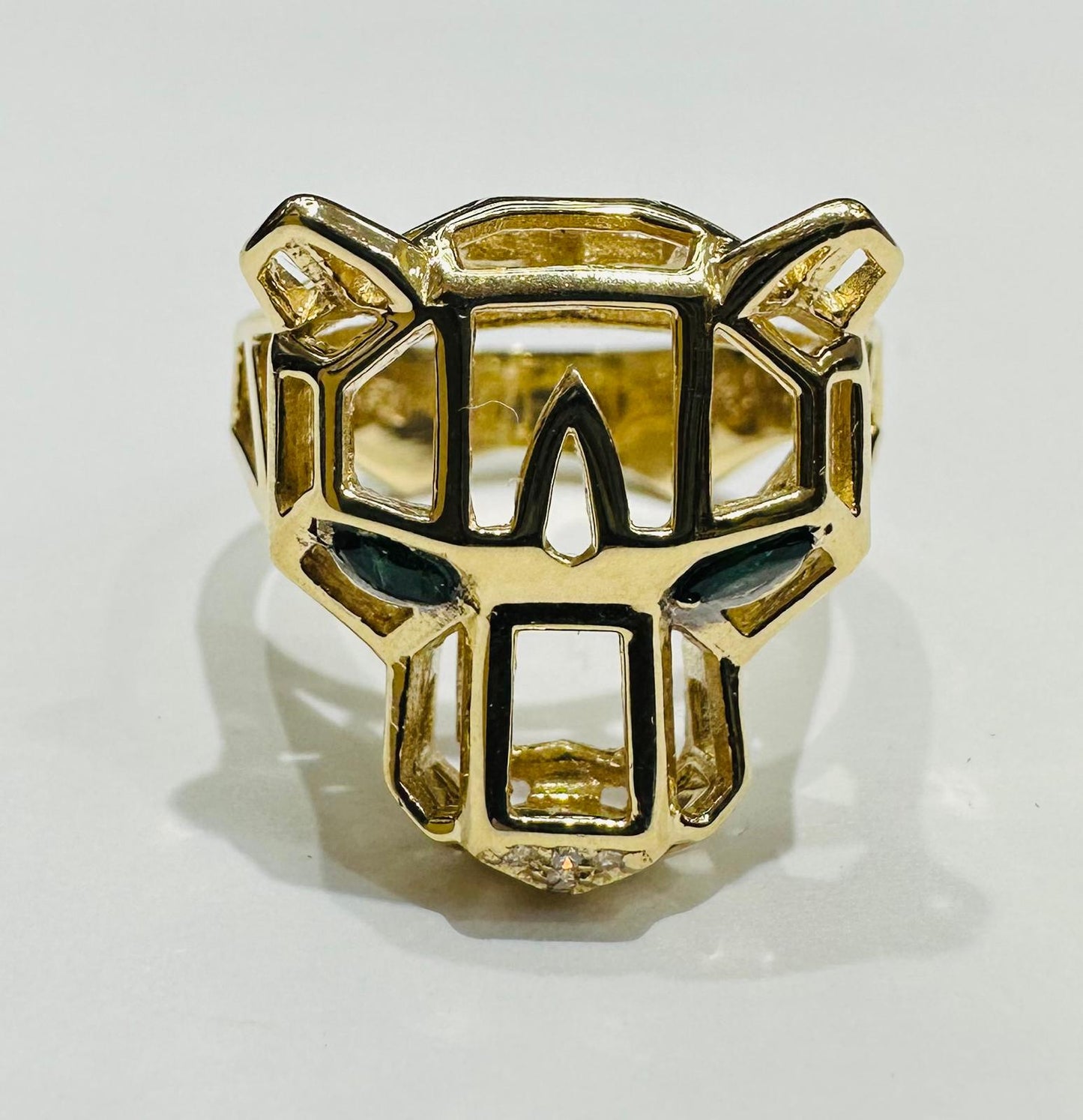14K GOLD PANTHER RING- WEIGHT: 8.1gm
