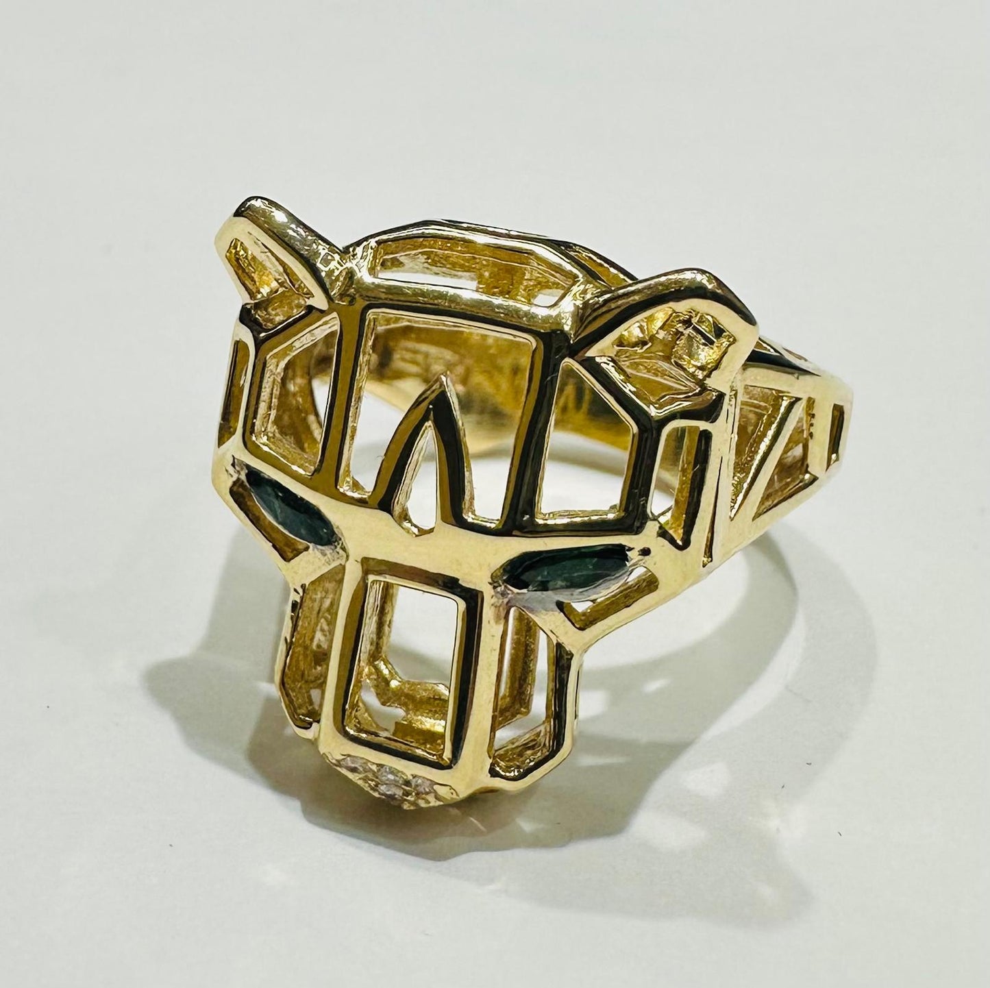 14K GOLD PANTHER RING- WEIGHT: 8.1gm