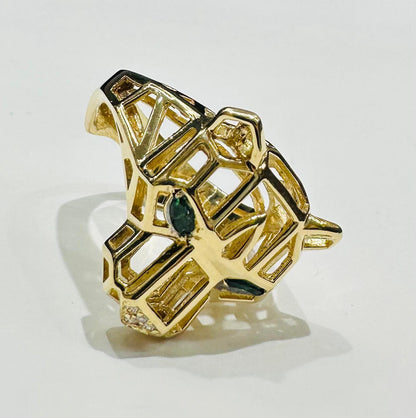 14K GOLD PANTHER RING- WEIGHT: 8.1gm