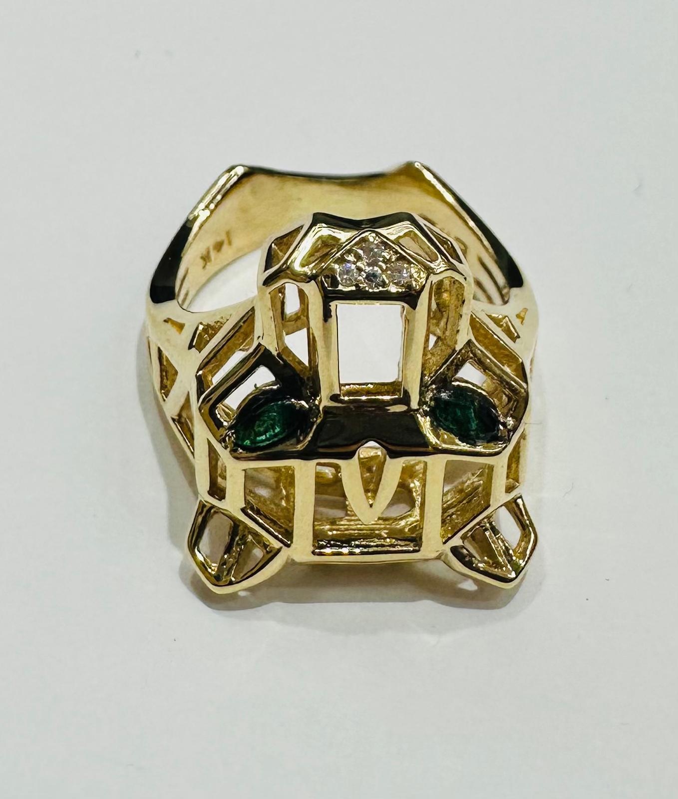 14K GOLD PANTHER RING- WEIGHT: 8.1gm