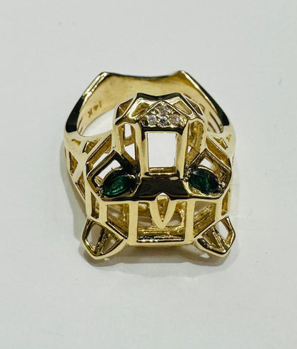 14K GOLD PANTHER RING- WEIGHT: 8.1gm