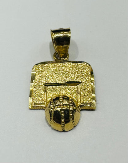 10K GOLD BASKETBALL CHARM PENDANT-  WEIGHT: 1.6gm