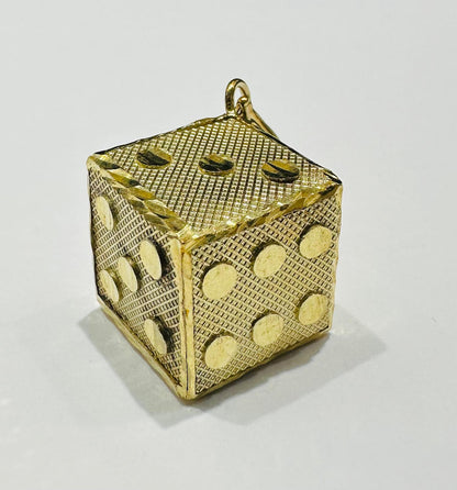 10K GOLD DICE PENDANT- WEIGHT: 6.6gm