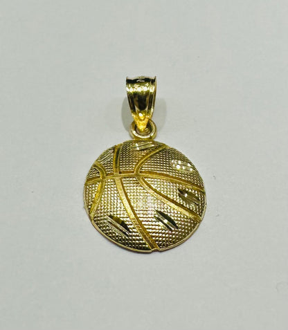 10K GOLD SPORTS BASKETBALL PENDANT- WEIGHT: 1.0gm