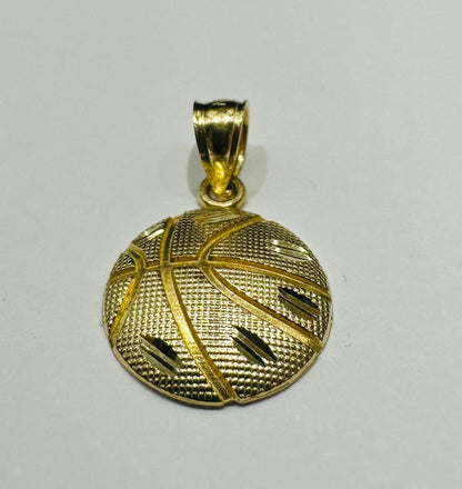10K GOLD SPORTS BASKETBALL PENDANT- WEIGHT: 1.0gm